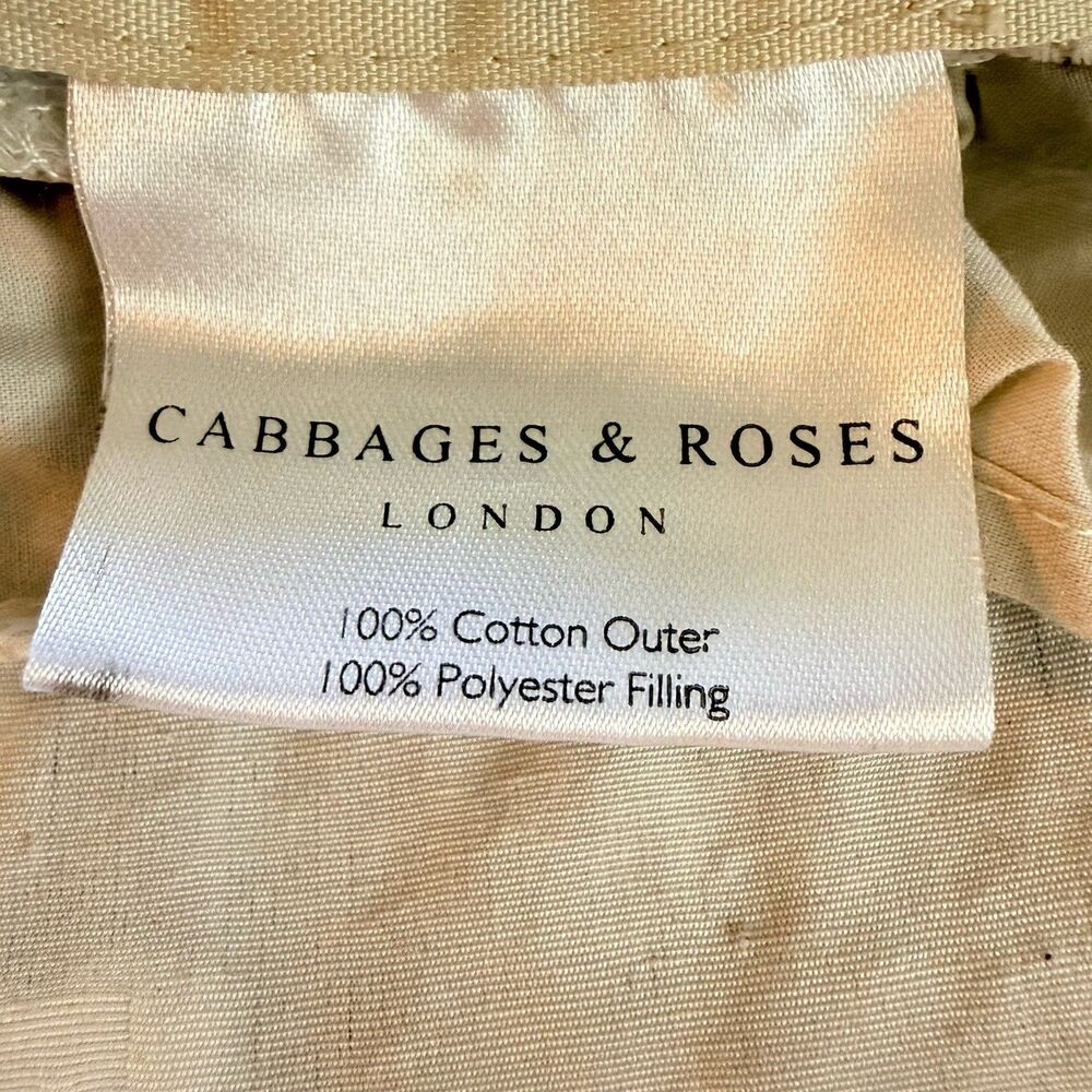 CABBAGES & ROSES LONDON EURO Quilted Ruffled Pillow Shams Covers, Set Of 2 24x24 - Picture 5 of 7